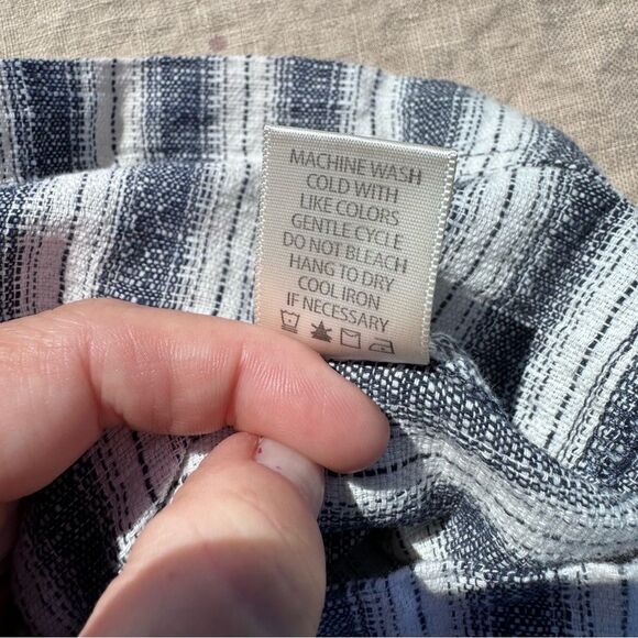 Max Studio Drawstring Pull On Skirt Size Small Blue White Stripe Coastal Casual - Picture 11 of 11